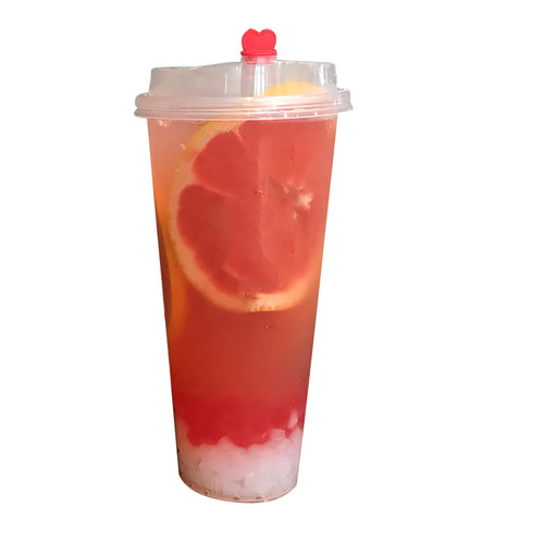 90口径加厚一次性塑料奶茶杯高透注塑杯饮料果汁杯可定制LOGO