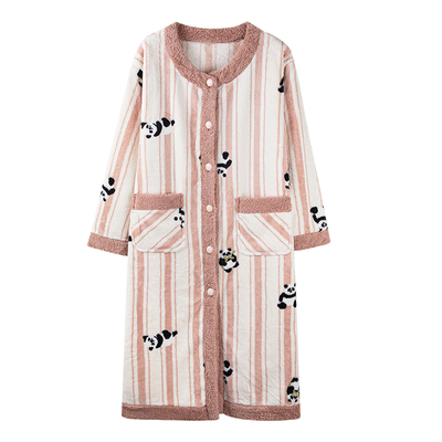 睡袍女士睡衣冬季珊瑚绒加厚长款