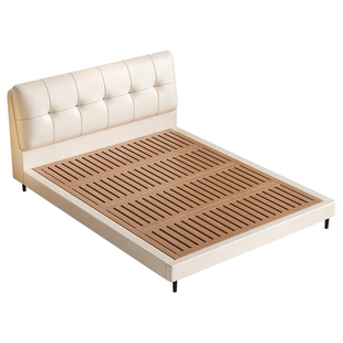 三梦现代简约床主卧真皮床2025新款卧室双人大床高端大气软包婚床