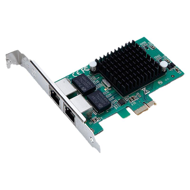 DIEWU 82575双口英特尔千兆网卡台式机万兆I350 Intel软路由ROS汇聚服务器PCIE POE网卡有线pcie服务器网卡