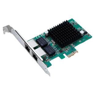 DIEWU 82575双口英特尔千兆网卡台式机万兆I350 Intel软路由ROS汇聚服务器PCIE POE网卡有线pcie服务器网卡