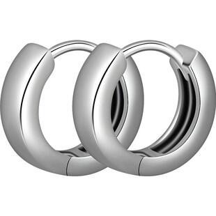 老银匠s925纯银耳环男士养耳洞耳骨环耳扣素圈女耳钉耳圈耳饰男生