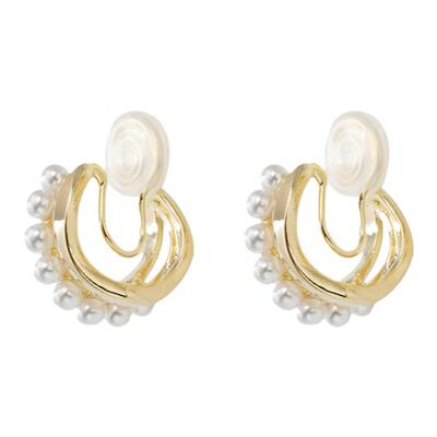 LONGLONG设计感珍珠耳圈耳夹