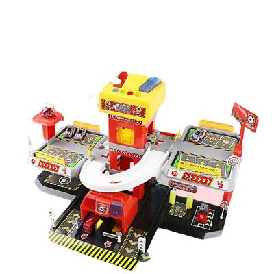 轨道车停车场玩具车消防儿童套装