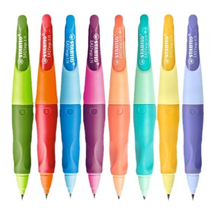 stabilo思笔乐自动铅笔小学生专用按动胖胖笔hb洞洞铅笔无毒儿童幼儿园初学者矫正握姿练字高颜值