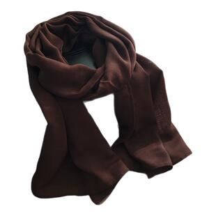 文艺短款轻薄款纯色棉麻围巾女简约百搭丝巾护颈围脖叠穿装饰领巾