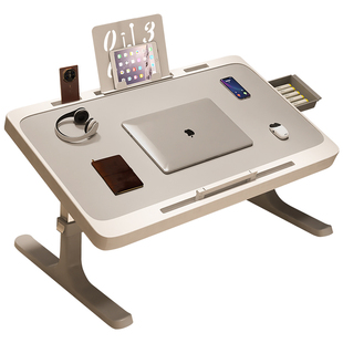 可升降折叠床上小桌子简约宿舍学生写字床上书桌学习调节高度支架家用卧室坐地飘窗懒人笔记本电脑办公小桌板