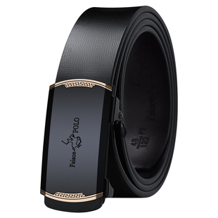 保罗男士皮带真皮2024新款牛皮自动扣男款腰带内穿内扣式裤带正品