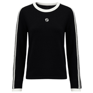 【绵羊毛100】仿佛春夏季上衣毛衣撞色针织衫女羊毛