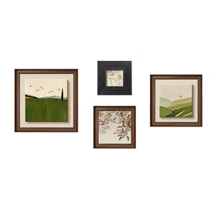 中古风客厅装饰画沙发背景墙组合挂画2026新款高级感复古立体壁画