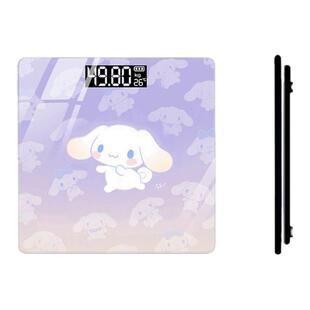 卡通玉桂狗智能浅紫蓝牙体重秤称体脂秤精准家用秤称重小型电子秤