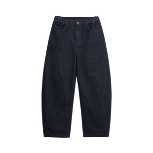 bdpowerup原牛黑牛仔裤男秋冬季美式阔腿裤休闲长裤宽松弯刀裤男