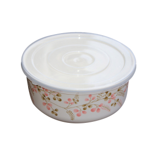 五和韩式带盖圆碗纯密胺餐具便当盒方形碗保鲜盒学校打饭中号泡面