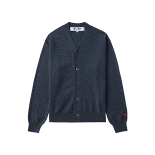 IT CDG PLAY COMME des GARCONS川久保玲情侣款纯色羊毛针织开衫