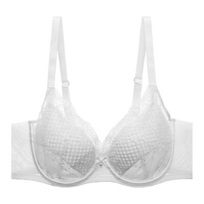 安莉芳蕾丝软钢圈大胸显小内衣