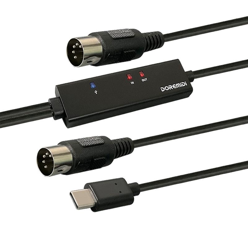 五针 midi线转usb typec适用ipad连接乐器罗兰架子鼓电子鼓td11kv