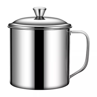 不锈钢儿童水杯带盖防摔食品级幼儿园加厚款家用喝水茶马克口杯子