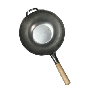 阿能香港代购陈枝支记熟铁炒锅平底无涂层传统手工手打纯铁锅不粘