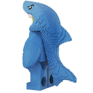 高难度巨大型积木拼图女孩男孩小颗粒拼装鲨鱼人摆件10000粒以上