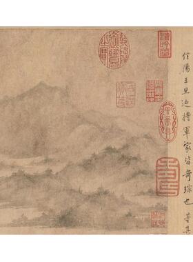 李公麟潇湘卧游图 真正1:1专业超清复制人物中国画挂画临摹绢2021