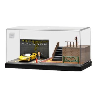 收藏家1:64阶梯停车场微缩场景模型适用多美卡小汽车模型展示架