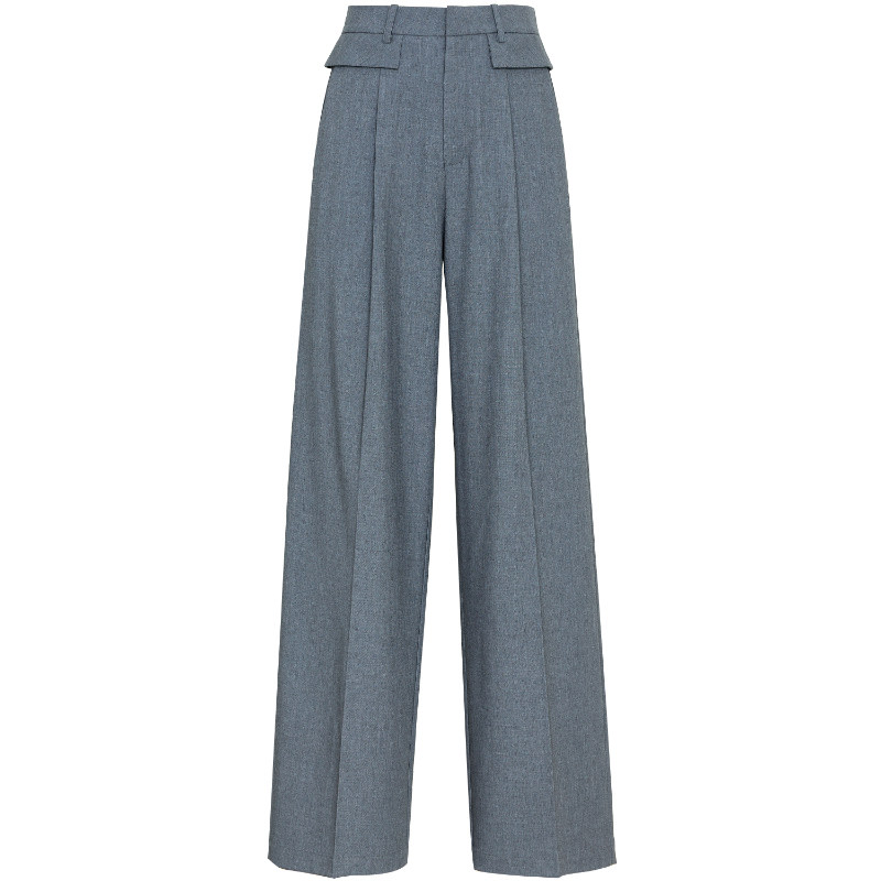 夏莫卡时髦高智小裙帘灰色西装裤