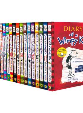 【原版正品】小屁孩日记1-17册Diary of a Wimpy Kid Jeff Kinney 英文原版美国初中小学生课外读物漫画小说 7-12岁