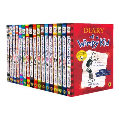 【原版正品】小屁孩日记1-17册Diary of a Wimpy Kid Jeff Kinney 英文原版美国初中小学生课外读物漫画小说 7-12岁