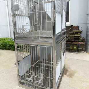 定制不锈钢实验室狗笼双层多层子母笼寄养笼大中小型犬实验室狗笼