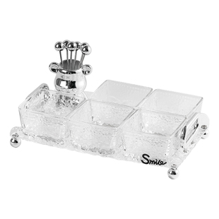 水果盘家用客厅玻璃果盘茶几点心零食糖果干果分格盘高颜值摆放盘