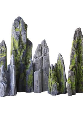 仿真苔藓假石头装饰摆件假山景观