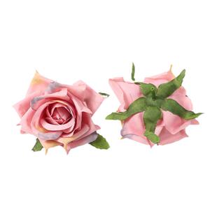 仿真尖角玫瑰花头花朵 假花 布花 diy手工花环花墙材料 婚庆装饰