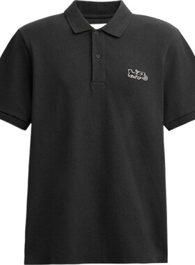 COACH/蔻驰男士马车图案经典POLO衫短袖棉质上衣