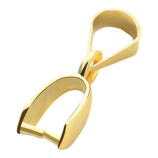 吊坠扣头万能玉扣挂绳DIY配件镀18k金佛玉石佛公扣夹项链接头卡扣