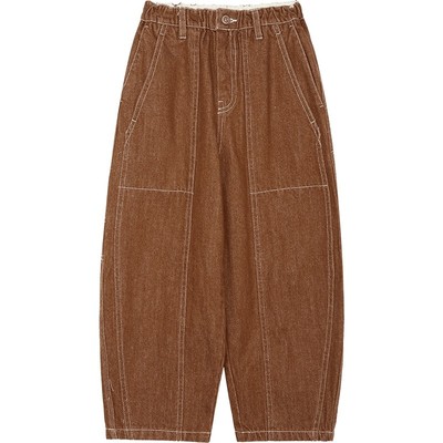 休闲宽松牛仔长裤pomme蓬马