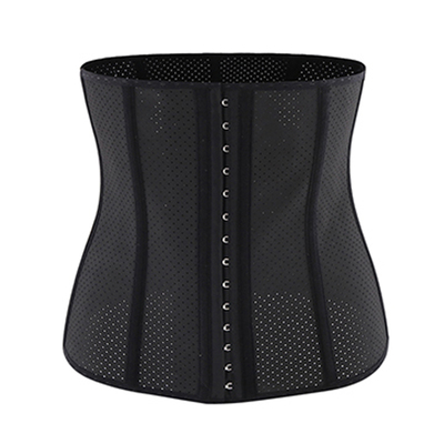 美女运动束腰带网眼透气钢骨短款