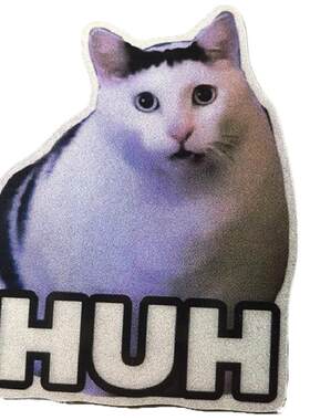 RETLPER反光贴纸 点头HUH猫 可爱宠物猫咪表情包 防水汽摩贴纸