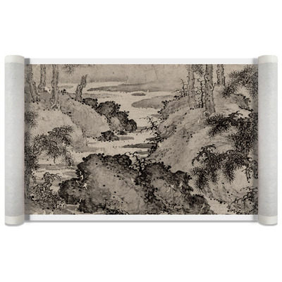何浩万壑秋涛山水图国画
