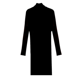 秋冬季高领针织裙连衣裙女加厚内搭打底裙配大衣中长款毛衣裙长裙