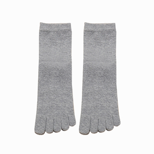 红辣椒五指袜女士纯棉防臭中筒脚趾分开春秋冬纯色运动袜子分趾袜