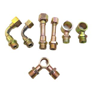 液压齿轮泵法兰盘接头液压油管空心转接头油泵进出油口直角转接头