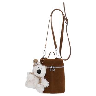 复古磨砂小包包女2025新款美拉德棕色小拎包百搭斜挎包超火手机包