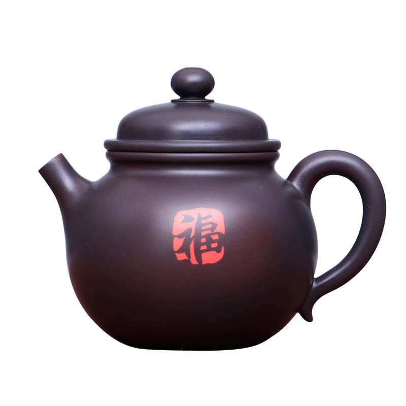 建水紫陶茶壶王家明多福双掇壶