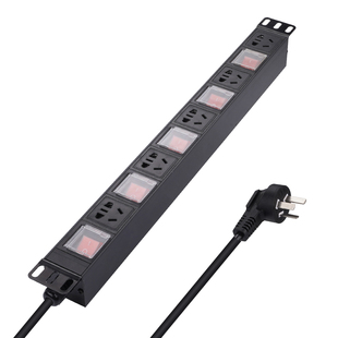 良工pdu插座机柜专用鱼缸插排独立分控铝合金厨房轨道排插可定制