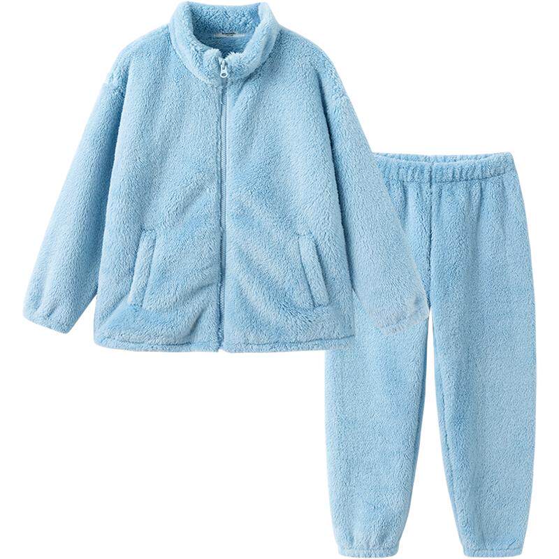 巴拉巴拉儿童睡衣套装大童宝宝家居服秋冬季款男童女童珊瑚绒加厚