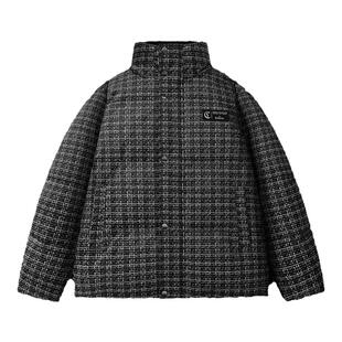 【重磅鸭绒】卡宾小香风立领羽绒服男秋冬大衣休闲宽松保暖潮外套