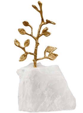 天然客厅卧室新中式风黄铜招财树