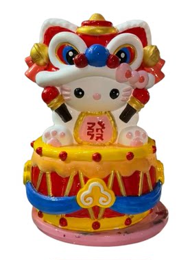 【20厘米醒狮KT猫】石膏娃娃涂色彩绘手工绘画创意diy储钱罐