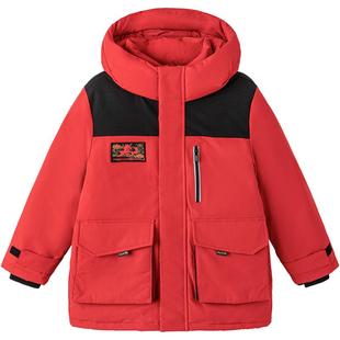 巴拉巴拉儿童羽绒服中大童红色拜年服秋冬款童装男童女童外套加厚