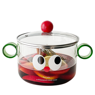 透明双耳奶锅家用高硼硅玻璃汤锅炖盅可明火直烧电陶炉加热泡面碗